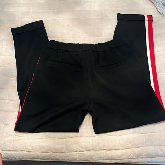 Zara Trafaluc Black Track Joggers with Red and white stripe - Picture 6 of 12